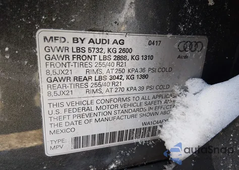 2018 Audi Sq5 3.0T Premium Plus z USA, uszkodzony, nr VIN WA1C4AFY5J2014920